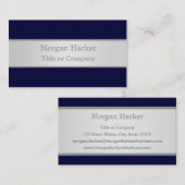 Dunkelblau- und Silberkarte Visitenkarte (Vorne/Hinten)