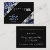 Dunkelblau und Silbermarmor - Empfang Begleitkarte (Vorne/Hinten)