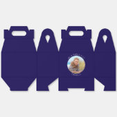 Dunkelblau und Weiß 40 & Fabulous Foto Geschenkschachtel (Ungeklappt)