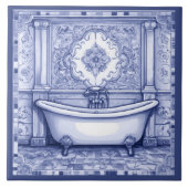 Dunkelblau und weiß Badewanne Badezimmer Fliesen (Vorderseite)