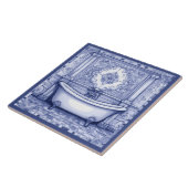 Dunkelblau und weiß Badewanne Badezimmer Fliesen (Seite)