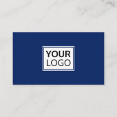 Dunkelblau und weiß berufliches Sonderlogo Visitenkarte (Rückseite)