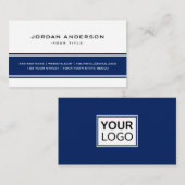 Dunkelblau und weiß berufliches Sonderlogo Visitenkarte (Vorne/Hinten)