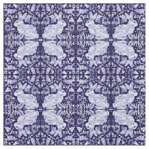 Dunkelblau und Weiß Bunny Rabbit Bird Small Print