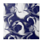 Dunkelblau und Weiß Fliese (Vorderseite)