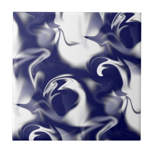 Dunkelblau und Weiß Fliese (Vorderseite)