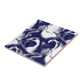 Dunkelblau und Weiß Fliese