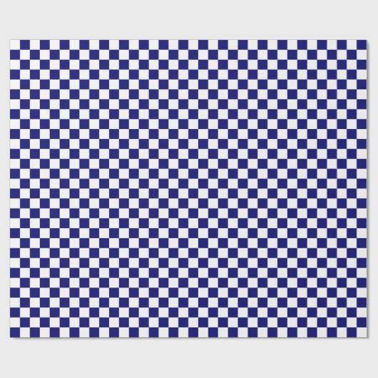 Dunkelblau und weiß kariert geschenkpapier (Flach)