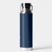 Dunkelblau und weiß | Modernes Monogramm Trinkflasche (Rückseite)