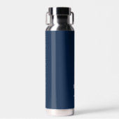 Dunkelblau und weiß | Modernes Monogramm Trinkflasche (Vorne)