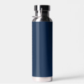 Dunkelblau und weiß | Modernes Monogramm Trinkflasche (Rechts)