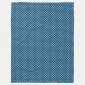Dunkelblau und Weiß Polka Dot Muster Fleecedecke (Vorderseite)