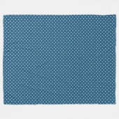 Dunkelblau und Weiß Polka Dot Muster Fleecedecke (Vorderseite (Horizontal))