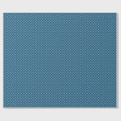 Dunkelblau und Weiß Polka Dot Muster Geschenkpapier (Flach)
