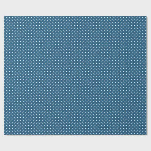 Dunkelblau und Weiß Polka Dot Muster Geschenkpapier (Flach)