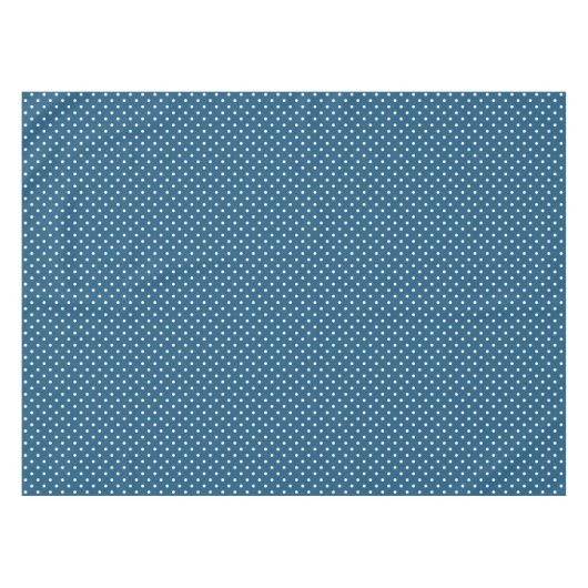 Dunkelblau und Weiß Polka Dot Muster Tischdecke (Vorderseite (Horizontal))