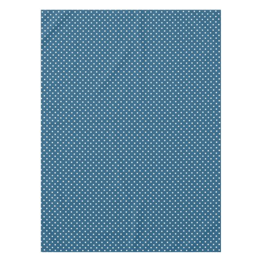 Dunkelblau und Weiß Polka Dot Muster Tischdecke (Vorderseite)