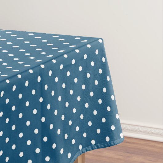 Dunkelblau und Weiß Polka Dot Muster Tischdecke (Beispiel)