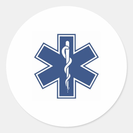 dunkelblau und weiß runder aufkleber (Vorderseite)