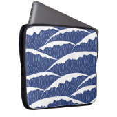 Dunkelblau und Weiß Waves Elektronik-Bag Laptopschutzhülle (Vorne Rechts)