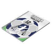 Dunkelblau und weißer Fußball Notizblock (Linke Seite)