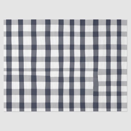 Dunkelblau und weißes Buffalo Karo Dekoupage Paper Seidenpapier (Vorderseite)