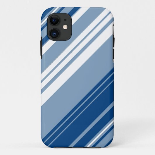 Dunkelblau-weiß gestreift Muster Case-Mate iPhone Hülle (Rückseite)
