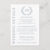 Dunkelblau-weiße Blumenzettel Begleitkarte (Vorderseite)