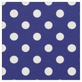 Dunkelblau-weiße Polka Dots Textil Stoff (Nahaufnahme)
