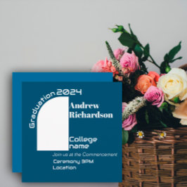 Dunkelblau-weiße Typografie-Abschluss Flachkarte Ankündigung