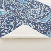 Dunkelblau-weiße Waldtiere Winterkaninchen Sherpadecke (3/4)