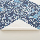 Dunkelblau-weiße Waldtiere Winterkaninchen Sherpadecke (3/4)