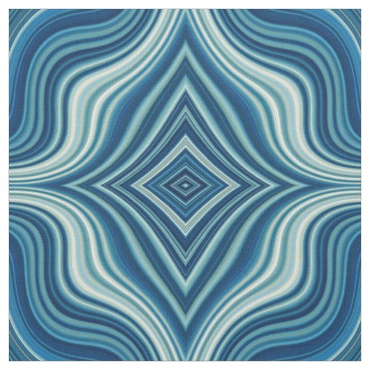 Dunkelblau-weiße Wavy-Rhombus-Muster Stoff (Muster)