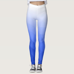 Dunkelblau Weißes geometrisches Mesh Muster Leggings