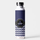 Dunkelblau Zickzack Trinkflasche (Links)