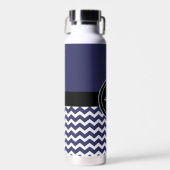 Dunkelblau Zickzack Trinkflasche (Vorne)