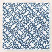 Dunkelblaue Abstrakte Blätter Untersetzer (Vorderseite)