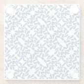 Dunkelblaue Abstrakte Blätter Untersetzer (Rückseite)