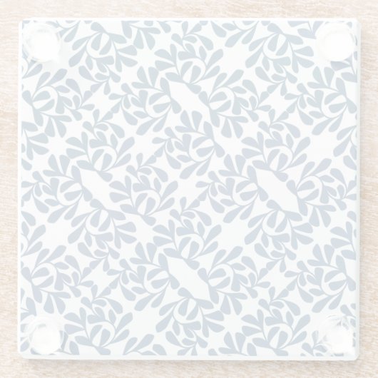 Dunkelblaue Abstrakte Blätter Untersetzer (Rückseite)