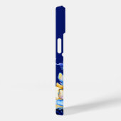 Dunkelblaue Abstrakte Fluid Art Mit Monogramm Case-Mate iPhone Hülle (Rückseite / Rechts)