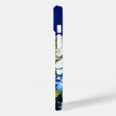 Dunkelblaue Abstrakte Fluid Art Mit Monogramm Case-Mate iPhone Hülle (Rückseite / Links)