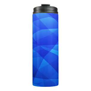 Dunkelblaue abstrakte polygonale. Dreieckige geome Thermosbecher