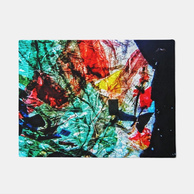 Dunkelblaue abstrakte Tür ma,Abstrakt Zuhause Fußmatte (Vorderseite)