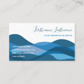 Dunkelblaue abstrakte Wellen Kalligraphie Visitenkarte (Rückseite)