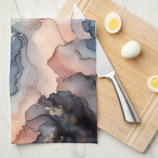 Dunkelblaue Alkoholfarbe Geschirrtuch (Viertel Falte)