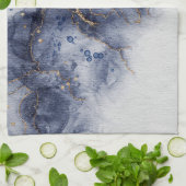 Dunkelblaue Alkoholfarbe Geschirrtuch (Gefaltet)