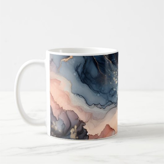 Dunkelblaue Alkoholfarbe Kaffeetasse (Links)