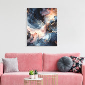 Dunkelblaue Alkoholfarbe Leinwanddruck (Insitu (Wohnzimmer))