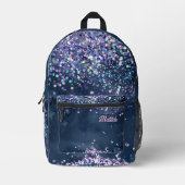 dunkelblaue Aquarellfarbe und Imitate, grober Glit Bedruckter Rucksack (Vorderseite)