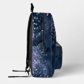 dunkelblaue Aquarellfarbe und Imitate, grober Glit Bedruckter Rucksack (Links)